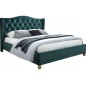 Lit double en tissu velours de qualité ASMA, vert, avec sommier à lattes, 160x200 Lit double en tissu velours de qualité ASMA, vert, avec sommier à lattes, 160x200