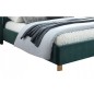 Lit double en tissu velours de qualité ASMA, vert, avec sommier à lattes, 160x200 Lit double en tissu velours de qualité ASMA, vert, avec sommier à lattes, 160x200