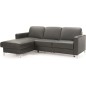 - Canapé d'angle convertible en 100% tout cuir italien de luxe 4/5 places BASEL, noir, angle gauche - Canapé d'angle convertible en 100% tout cuir italien de luxe 4/5 places BASEL, noir, angle gauche