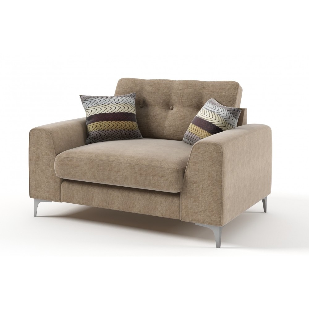 Fauteuil 1 place en tissu de qualité ERVIN, beige