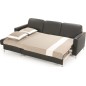 - Canapé d'angle convertible en 100% tout cuir italien de luxe 4/5 places BASEL, noir, angle gauche - Canapé d'angle convertible en 100% tout cuir italien de luxe 4/5 places BASEL, noir, angle gauche
