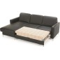 - Canapé d'angle convertible en 100% tout cuir italien de luxe 4/5 places BASEL, noir, angle gauche - Canapé d'angle convertible en 100% tout cuir italien de luxe 4/5 places BASEL, noir, angle gauche
