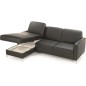 - Canapé d'angle convertible en 100% tout cuir italien de luxe 4/5 places BASEL, noir, angle gauche - Canapé d'angle convertible en 100% tout cuir italien de luxe 4/5 places BASEL, noir, angle gauche