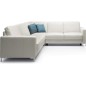 - Canapé d'angle convertible en 100% tout cuir italien de luxe 5/6 places BASTIDE, blanc cassé, angle gauche - Canapé d'angle convertible en 100% tout cuir italien de luxe 5/6 places BASTIDE, blanc cassé, angle gauche