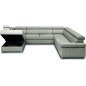 Canapé d'angle convertible en 100% tout cuir italien de luxe 7/8 places ZOXANE, gris clair, angle droit Canapé d'angle convertible en 100% tout cuir italien de luxe 7/8 places ZOXANE, gris clair, angle droit