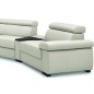 Canapé d'angle convertible en 100% tout cuir italien de luxe 6/7 places ZOOK, blanc cassé, angle gauche