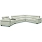 Canapé d'angle convertible en 100% tout cuir italien de luxe 6/7 places ZOOK, blanc cassé, angle droit Canapé d'angle convertible en 100% tout cuir italien de luxe 6/7 places ZOOK, blanc cassé, angle droit