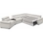 Canapé d'angle convertible en 100% tout cuir italien de luxe 6/7 places ZOOK, blanc cassé, angle droit Canapé d'angle convertible en 100% tout cuir italien de luxe 6/7 places ZOOK, blanc cassé, angle droit