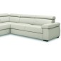 Canapé d'angle convertible en 100% tout cuir italien de luxe 6/7 places ZOOK, blanc cassé, angle droit Canapé d'angle convertible en 100% tout cuir italien de luxe 6/7 places ZOOK, blanc cassé, angle droit