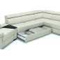 Canapé d'angle convertible en 100% tout cuir italien de luxe 6/7 places ZOOK, blanc cassé, angle droit Canapé d'angle convertible en 100% tout cuir italien de luxe 6/7 places ZOOK, blanc cassé, angle droit
