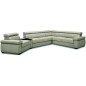 Canapé d'angle convertible en 100% tout cuir italien de luxe 6/7 places ZOOK, gris clair, angle droit Canapé d'angle convertible en 100% tout cuir italien de luxe 6/7 places ZOOK, gris clair, angle droit