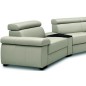 Canapé d'angle convertible en 100% tout cuir italien de luxe 6/7 places ZOOK, gris clair, angle droit Canapé d'angle convertible en 100% tout cuir italien de luxe 6/7 places ZOOK, gris clair, angle droit