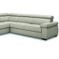 Canapé d'angle convertible en 100% tout cuir italien de luxe 6/7 places ZOOK, gris clair, angle droit Canapé d'angle convertible en 100% tout cuir italien de luxe 6/7 places ZOOK, gris clair, angle droit