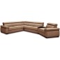 Canapé d'angle convertible en 100% tout cuir italien de luxe 6/7 places ZOOK, marron, angle droit, angle gauche