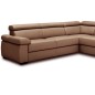 Canapé d'angle convertible en 100% tout cuir italien de luxe 6/7 places ZOOK, marron, angle droit, angle gauche