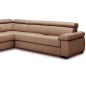 Canapé d'angle convertible en 100% tout cuir italien de luxe 6/7 places ZOOK, marron, angle droit