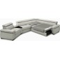 Canapé d'angle convertible en 100% tout cuir italien de luxe 6/7 places ZOOK, marron, angle droit