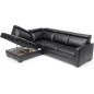 - Canapé d'angle convertible en 100% tout cuir italien de luxe 5 places ERNEST, noir mat, angle gauche - Canapé d'angle convertible en 100% tout cuir italien de luxe 5 places ERNEST, noir mat, angle gauche