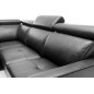 - Canapé d'angle convertible en 100% tout cuir italien de luxe 5 places ERNEST, noir mat, angle gauche - Canapé d'angle convertible en 100% tout cuir italien de luxe 5 places ERNEST, noir mat, angle gauche