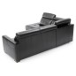 - Canapé d'angle convertible en 100% tout cuir italien de luxe 5 places ERNEST, noir mat, angle gauche - Canapé d'angle convertible en 100% tout cuir italien de luxe 5 places ERNEST, noir mat, angle gauche