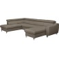 - Canapé d'angle en cuir italien de luxe 7/8 places ASTOVIA, taupe, angle gauche - Canapé d'angle en cuir italien de luxe 7/8 places ASTOVIA, taupe, angle gauche