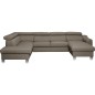 - Canapé d'angle en cuir italien de luxe 7/8 places ASTOVIA, taupe, angle gauche - Canapé d'angle en cuir italien de luxe 7/8 places ASTOVIA, taupe, angle gauche