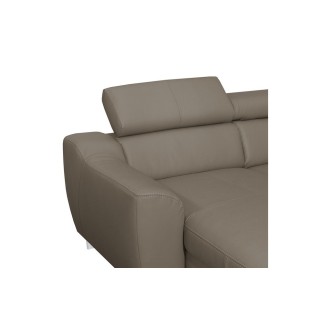Canapé d'angle en cuir italien de luxe 7/8 places ASTOVIA, taupe, angle droit