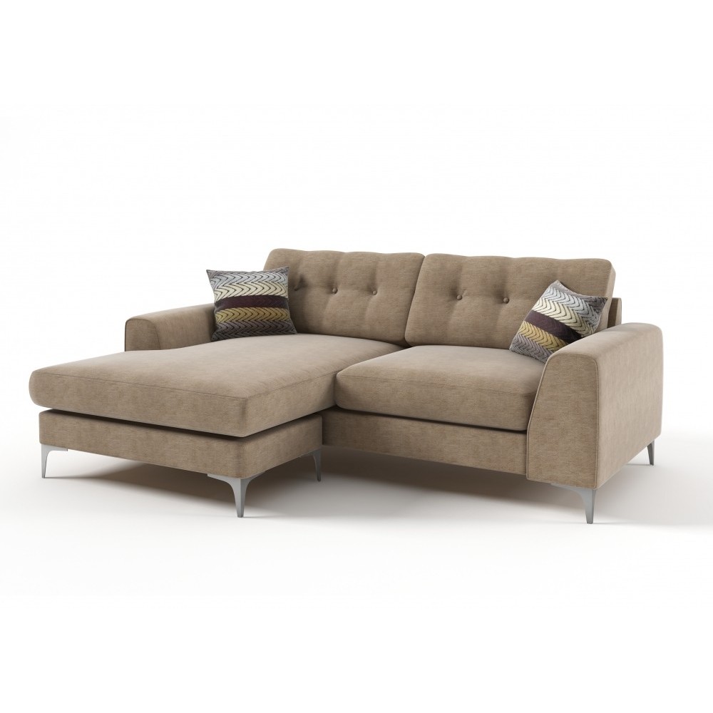Canapé d'angle en tissu de qualité ERVIN, beige, angle gauche Canapé d'angle en tissu de qualité ERVIN, beige, angle gauche