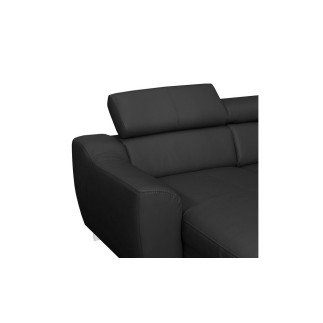 Canapé d'angle en cuir italien de luxe 7/8 places ASTOVIA, noir, angle droit