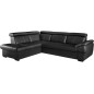 Canapé d'angle en cuir italien de luxe 5/6 places TONUS, noir, angle gauche Canapé d'angle en cuir italien de luxe 5/6 places TONUS, noir, angle gauche