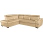 - Canapé d'angle en cuir italien de luxe 5/6 places TONUS, beige, angle gauche - Canapé d'angle en cuir italien de luxe 5/6 places TONUS, beige, angle gauche