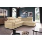 Canapé d'angle en cuir italien de luxe 5/6 places TONUS, beige, angle droit Canapé d'angle en cuir italien de luxe 5/6 places TONUS, beige, angle droit