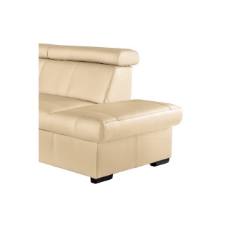 Canapé d'angle en cuir italien de luxe 5/6 places TONUS, beige, angle droit