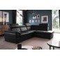 Canapé d'angle en cuir italien de luxe 5/6 places TONUS, noir, angle droit Canapé d'angle en cuir italien de luxe 5/6 places TONUS, noir, angle droit