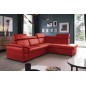 Canapé d'angle en cuir italien de luxe 5/6 places TONUS, rouge, angle droit Canapé d'angle en cuir italien de luxe 5/6 places TONUS, rouge, angle droit