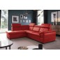 - Canapé d'angle en cuir italien de luxe 5/6 places TONUS, rouge, angle gauche - Canapé d'angle en cuir italien de luxe 5/6 places TONUS, rouge, angle gauche