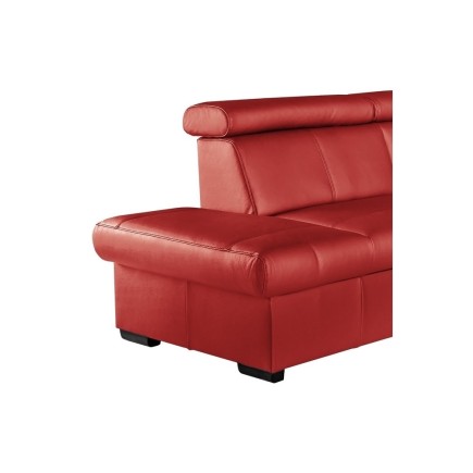 - Canapé d'angle en cuir italien de luxe 5/6 places TONUS, rouge, angle gauche
