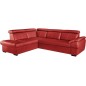 - Canapé d'angle en cuir italien de luxe 5/6 places TONUS, rouge, angle gauche - Canapé d'angle en cuir italien de luxe 5/6 places TONUS, rouge, angle gauche