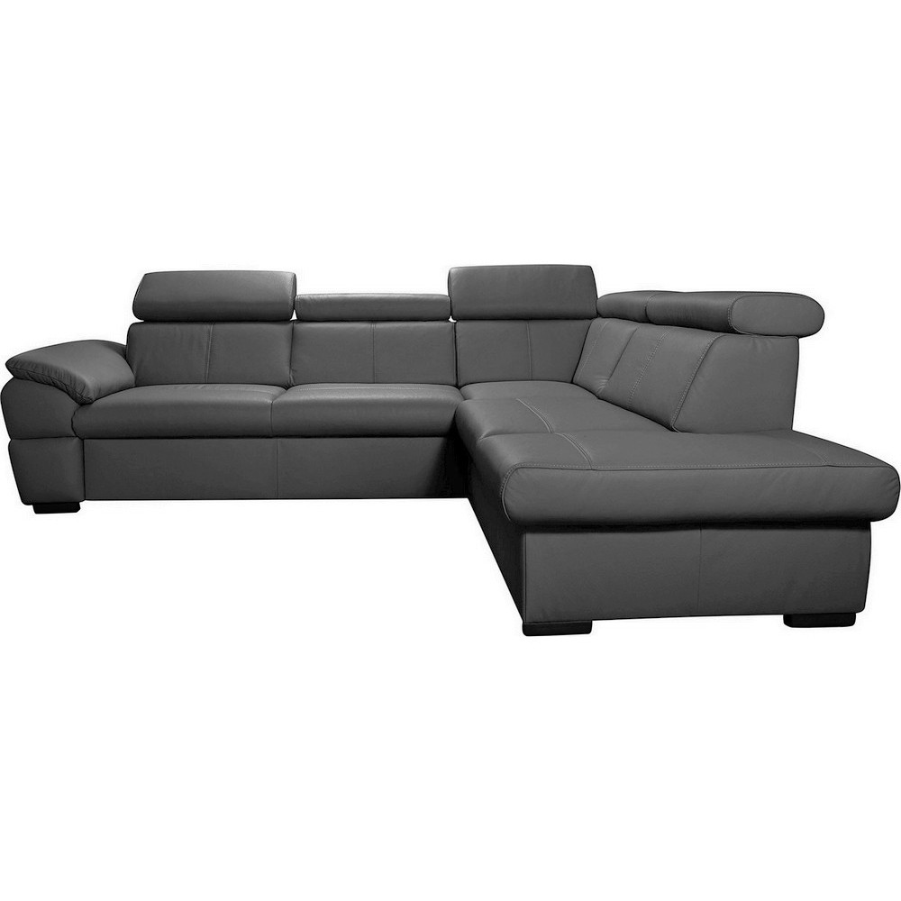 Canapé d'angle en cuir italien de luxe 5/6 places TONUS, gris foncé, angle droit Canapé d'angle en cuir italien de luxe 5/6 places TONUS, gris foncé, angle droit