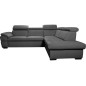 Canapé d'angle en cuir italien de luxe 5/6 places TONUS, gris foncé, angle droit Canapé d'angle en cuir italien de luxe 5/6 places TONUS, gris foncé, angle droit