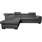 - Canapé d'angle en cuir italien de luxe 5/6 places TONUS, gris foncé, angle gauche - Canapé d'angle en cuir italien de luxe 5/6 places TONUS, gris foncé, angle gauche