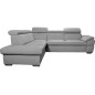 Canapé d'angle en cuir italien de luxe 5/6 places TONUS, gris clair, angle gauche Canapé d'angle en cuir italien de luxe 5/6 places TONUS, gris clair, angle gauche
