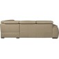 Canapé d'angle en 100% cuir de luxe italien , 5/6 places CITIBEST, couleur beige, angle droit