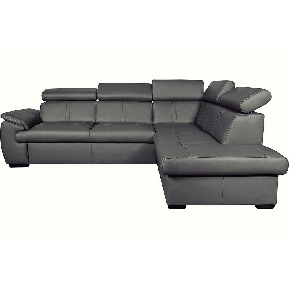 Canapé d'angle en 100% cuir de luxe italien , 5/6 places CITIBEST, couleur gris foncé, angle droit Canapé d'angle en 100% cuir de luxe italien , 5/6 places CITIBEST, couleur gris foncé, angle droit