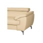 Canapé d'angle en cuir italien de luxe 5/6 places FIONA, beige, angle gauche