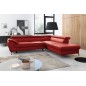 Canapé d'angle en cuir italien de luxe 5/6 places FIONA, rouge foncé, angle droit
