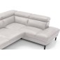 Canapé d'angle en 100% tout cuir italien de luxe 5/6 places NAYA, assise électrique qui coulisse, blanc, angle droit Canapé d'angle en 100% tout cuir italien de luxe 5/6 places NAYA, assise électrique qui coulisse, blanc, angle droit