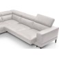 - Canapé d'angle en 100% tout cuir italien de luxe 5/6 places NAYA, assise électrique qui coulisse, blanc, angle gauche - Canapé d'angle en 100% tout cuir italien de luxe 5/6 places NAYA, assise électrique qui coulisse, blanc, angle gauche