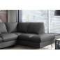 Canapé d'angle en 100% tout cuir italien de luxe 5 places, convertible et avec coffre, NILSEN, gris foncé, angle droit Canapé d'angle en 100% tout cuir italien de luxe 5 places, convertible et avec coffre, NILSEN, gris foncé, angle droit