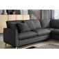 Canapé d'angle en 100% tout cuir italien de luxe 5 places, convertible et avec coffre, NILSEN, gris foncé, angle droit Canapé d'angle en 100% tout cuir italien de luxe 5 places, convertible et avec coffre, NILSEN, gris foncé, angle droit